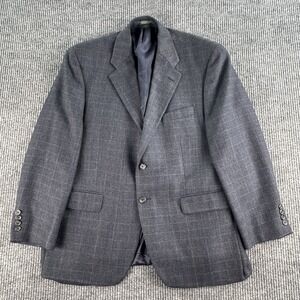 Vintage Chaps Ralph Lauren  Sport Coat 44S Blue Wool Check Windowpane Premium